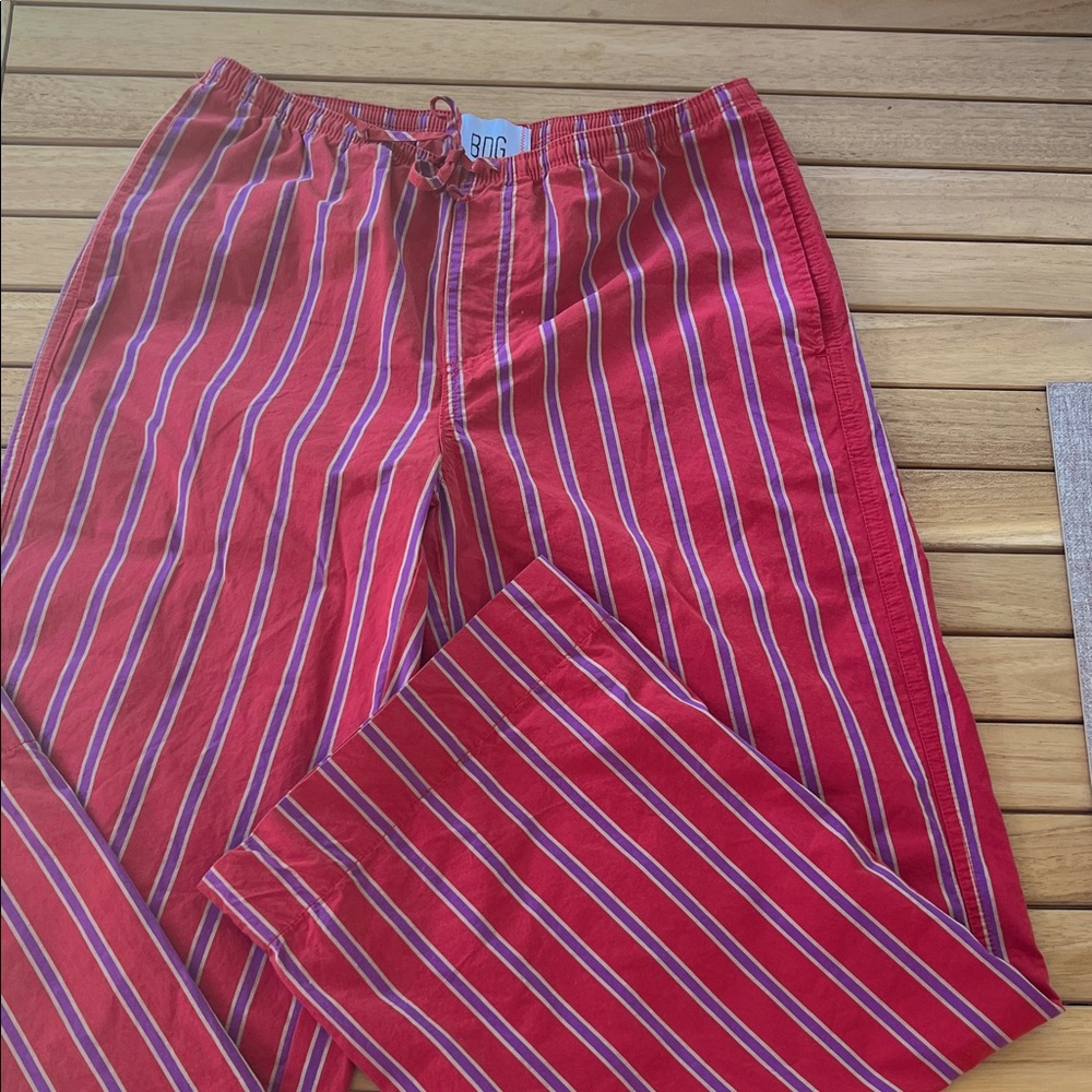 BDG Joey Cotton Poplin Straight Leg Pull-On striped pants in women’s S-P